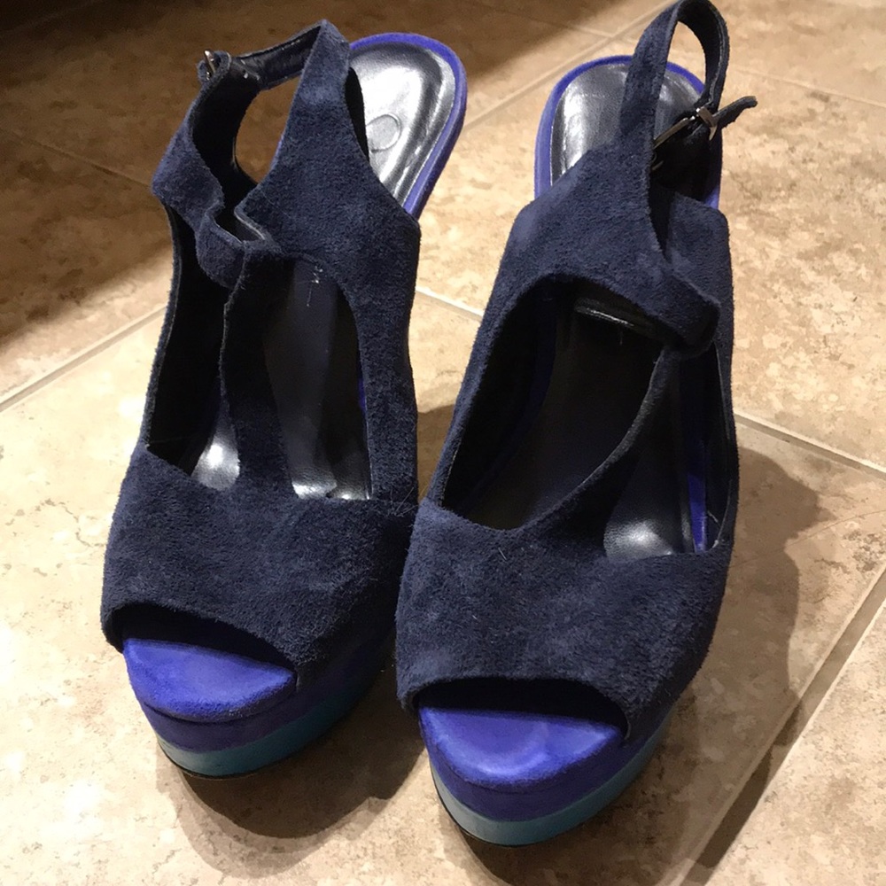 Blue suede Jessica Simpson heels